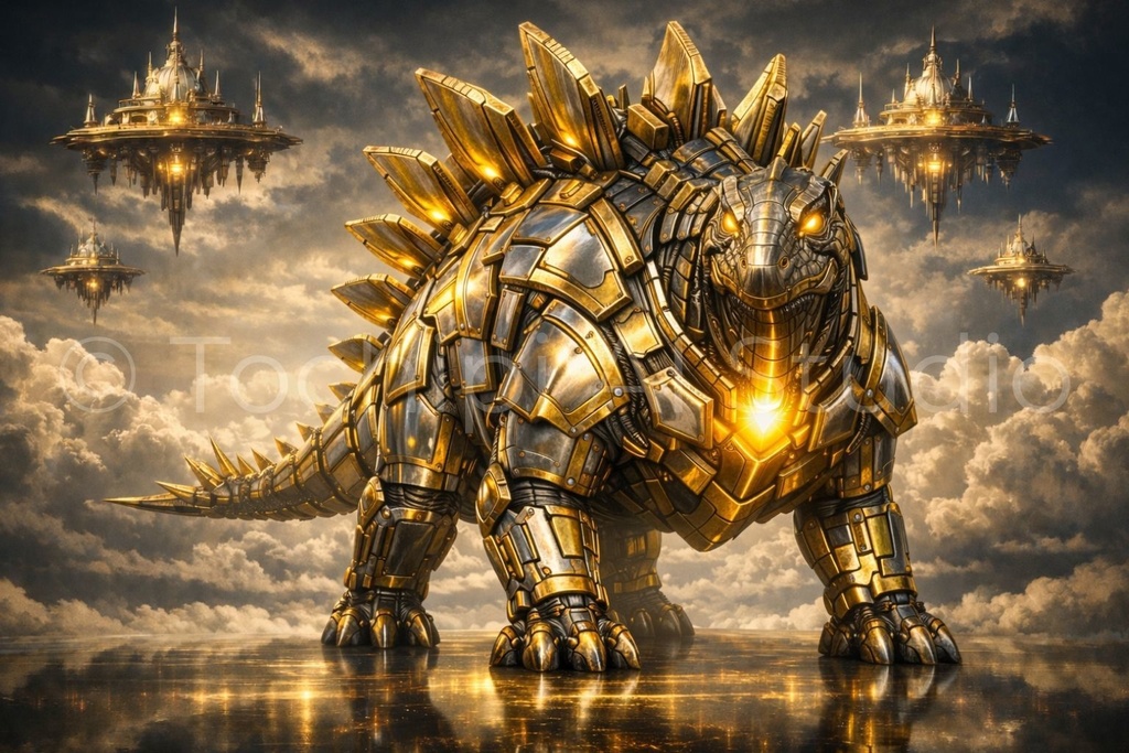 S05 - Cyber Dinosaur Artworks - Stegosaurus / 10 Artworks (4K)
