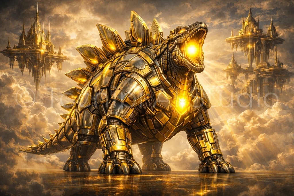 S05 - Cyber Dinosaur Artworks - Stegosaurus / 10 Artworks (4K)