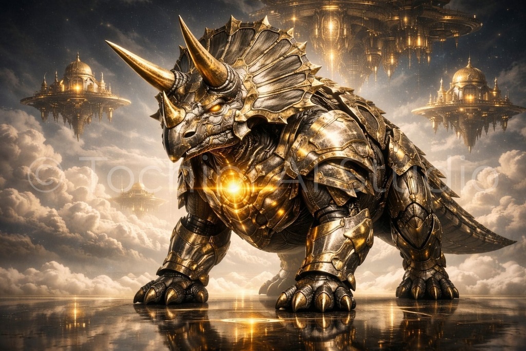 S05 - Cyber Dinosaur Artworks - Triceratops / 10 Artworks (4K)