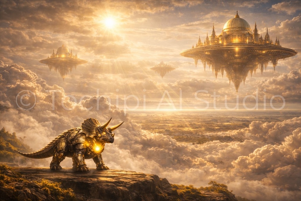 S05 - Cyber Dinosaur Artworks - Triceratops / 10 Artworks (4K)