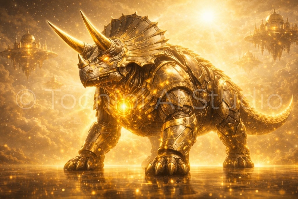 S05 - Cyber Dinosaur Artworks - Triceratops / 10 Artworks (4K)