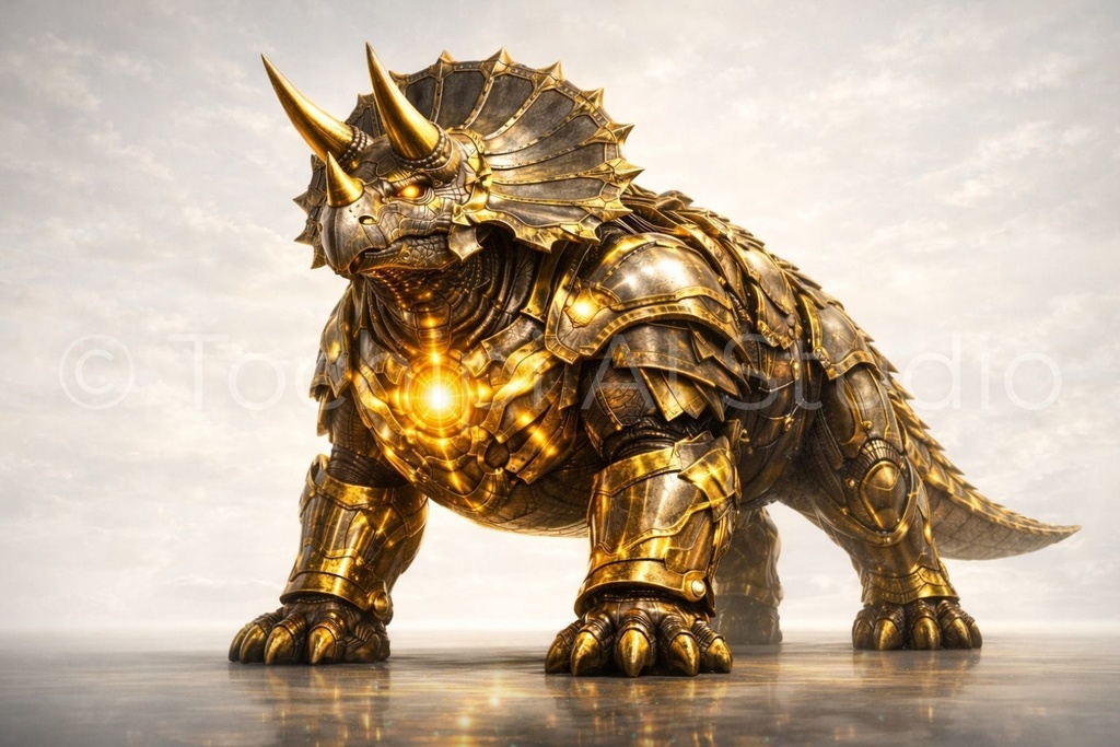 S05 - Cyber Dinosaur Artworks - Triceratops / 10 Artworks (4K)