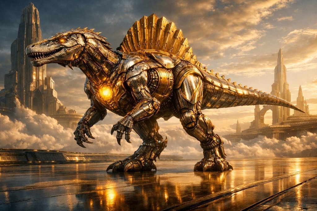 S05 - Cyber Dinosaur Artworks - 5 Species / 50 Artworks (4K)