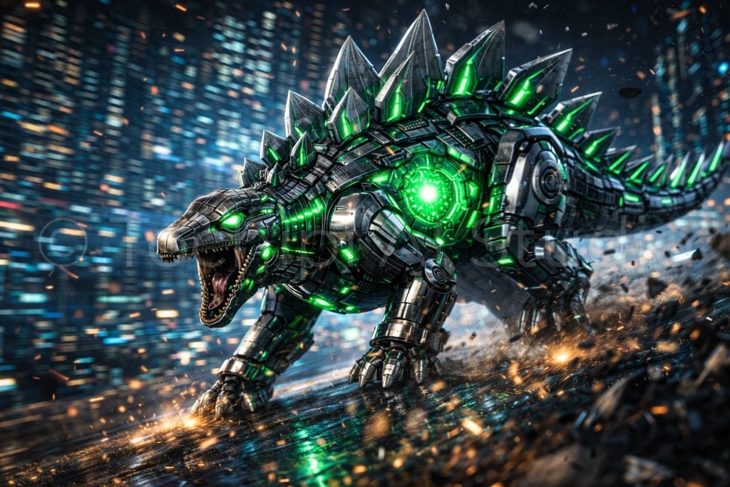 S01 - Cyber Mecha Dinosaur Artworks - 5 Species Best Of / 10 Artworks (4K)