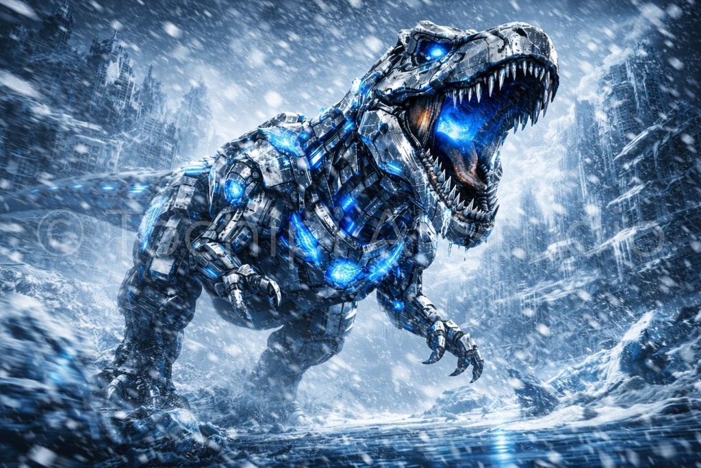 S02 - Cyber Mecha Dinosaur Artworks - 5 Species Best Of / 10 Artworks (4K)