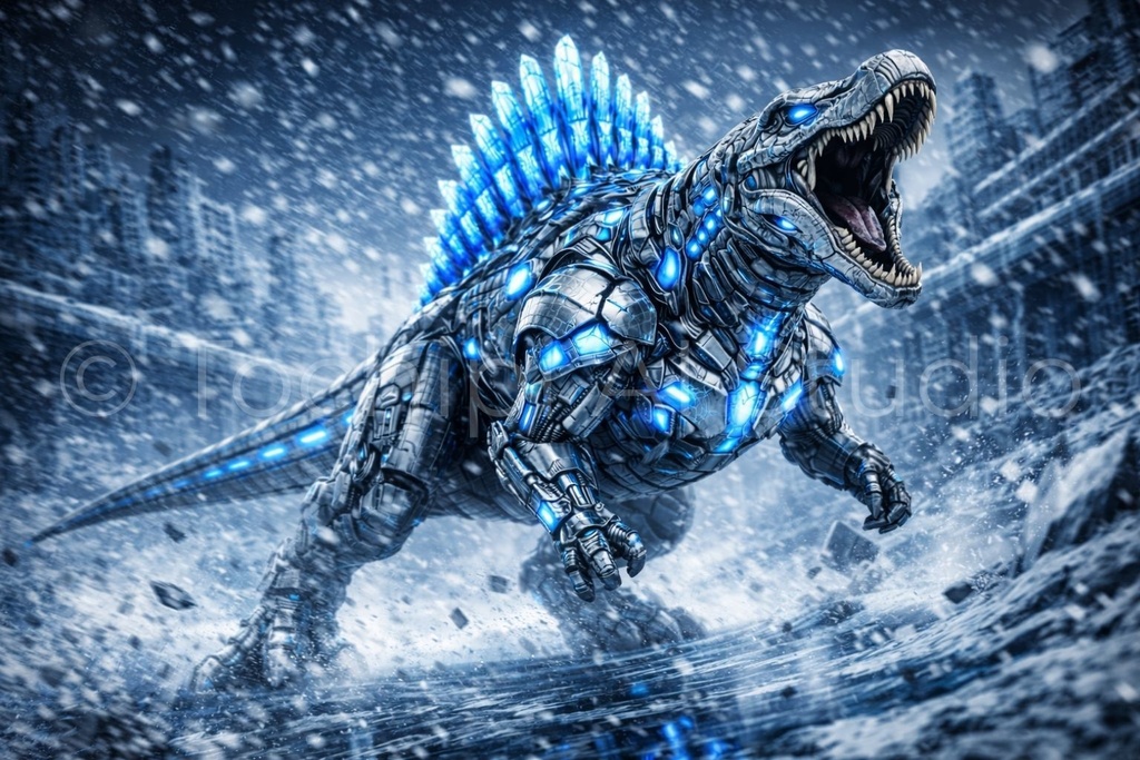 S02 - Cyber Mecha Dinosaur Artworks - 5 Species Best Of / 10 Artworks (4K)