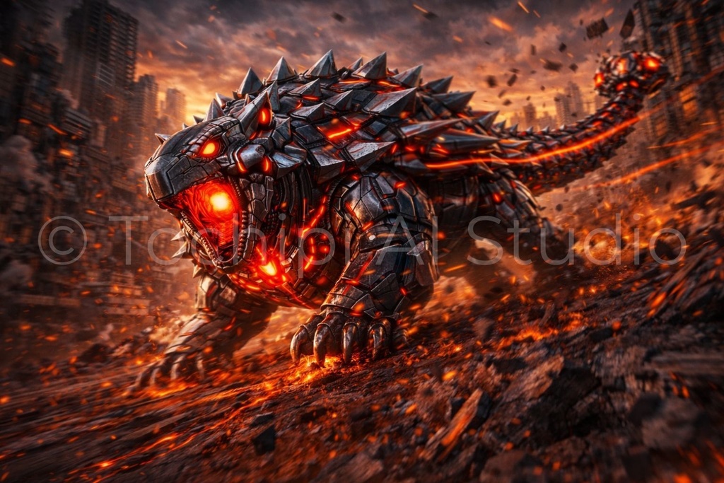 S03 - Cyber Mecha Dinosaur Artworks - 5 Species Best Of / 10 Artworks (4K)