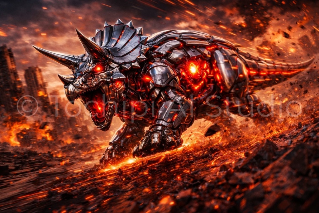 S03 - Cyber Mecha Dinosaur Artworks - 5 Species Best Of / 10 Artworks (4K)