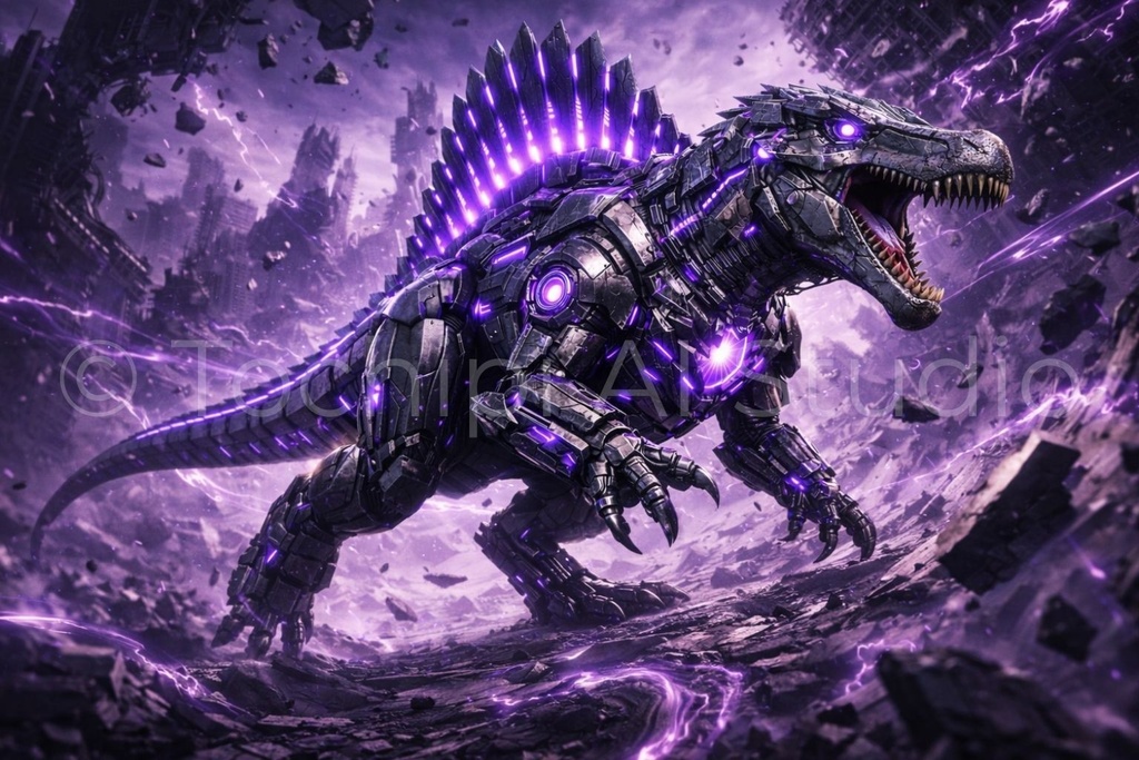 S04 - Cyber Mecha Dinosaur Artworks - 5 Species Best Of / 10 Artworks (4K)