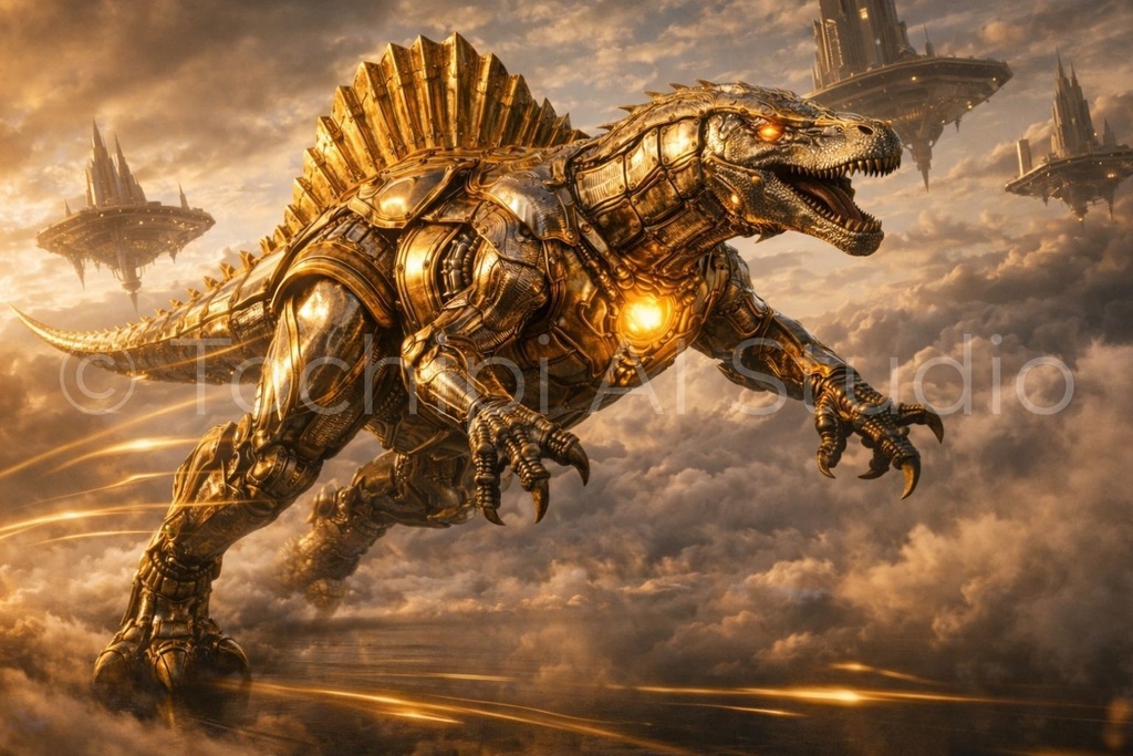 S05 - Cyber Mecha Dinosaur Artworks - 5 Species Best Of / 10 Artworks (4K)