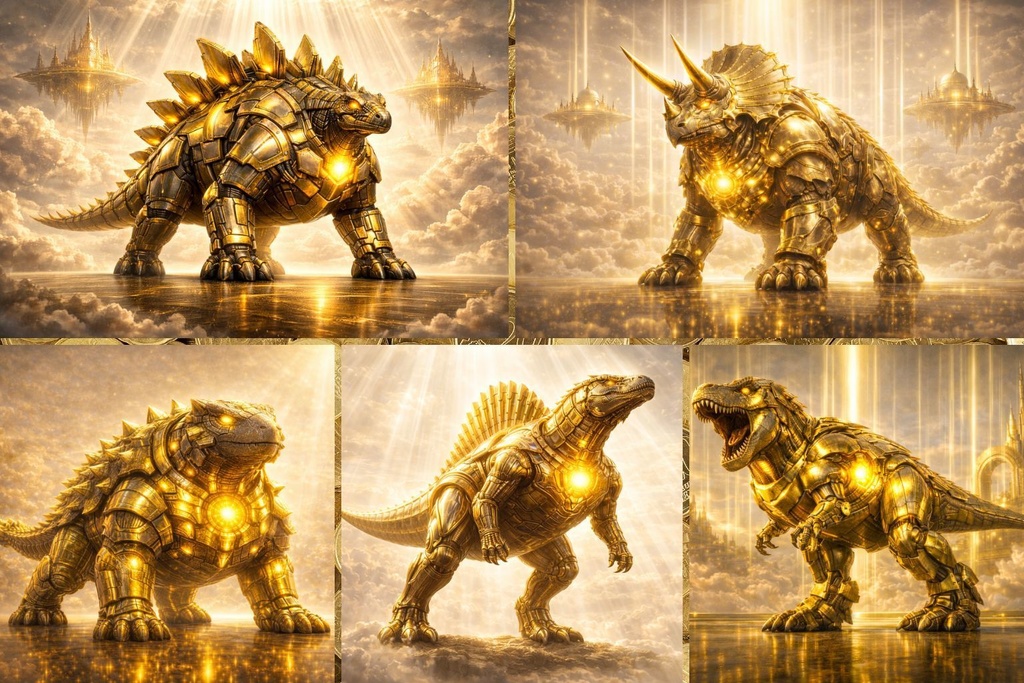 S05 - Cyber Mecha Dinosaur Artworks - 5 Species Best Of / 10 Artworks (4K)