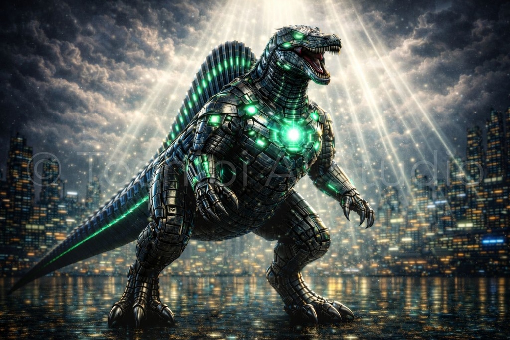 Cyber Mecha Dinosaur Artworks - Spinosaurus 5 Series / 10 Artworks (4K)