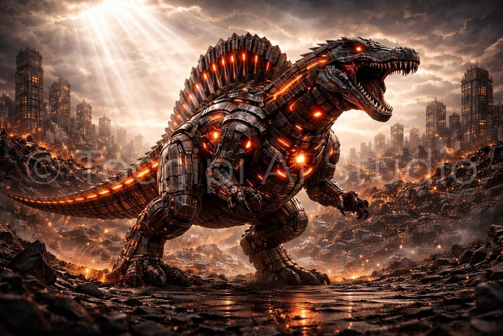 Cyber Mecha Dinosaur Artworks - Spinosaurus 5 Series / 10 Artworks (4K)