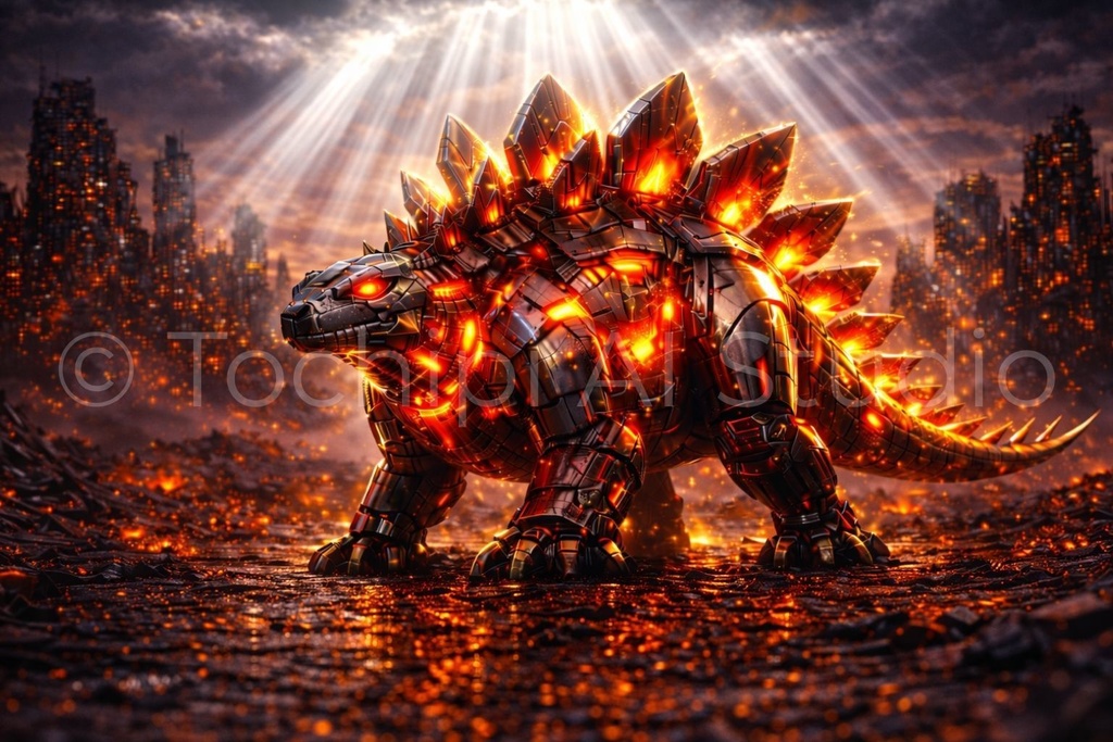 Cyber Mecha Dinosaur Artworks - Stegosaurus 5 Series / 10 Artworks (4K)