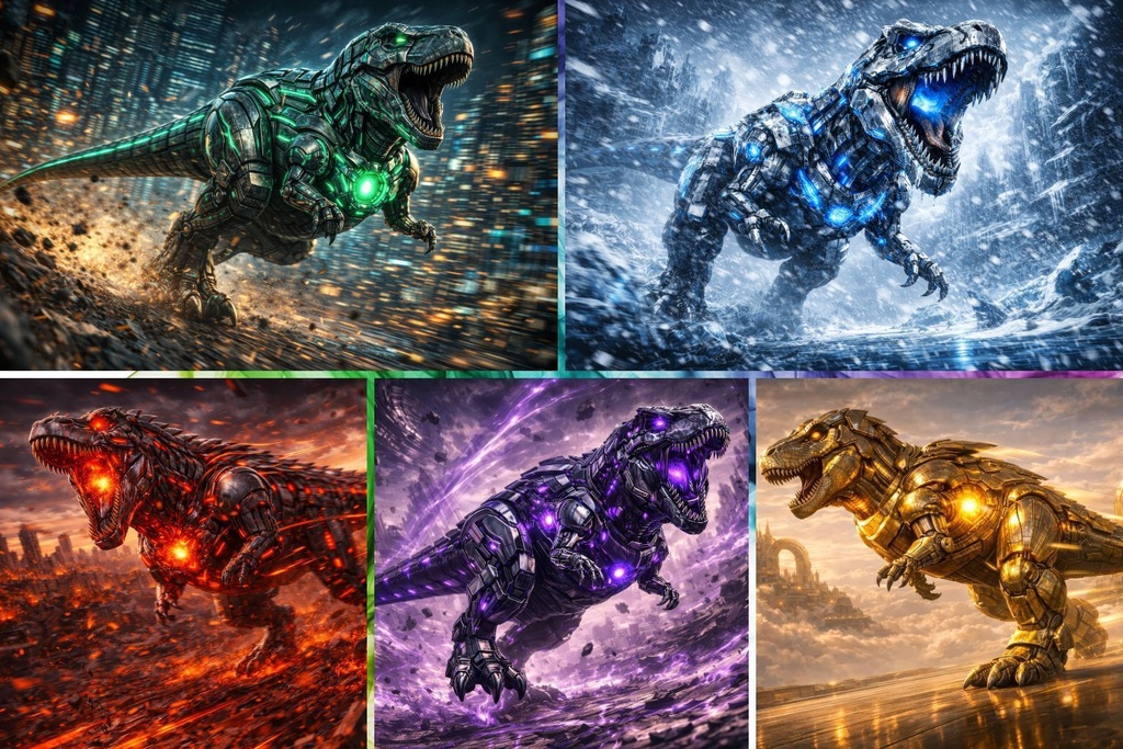 Cyber Mecha Dinosaur Artworks - Tyrannosaurus 5 Series / 10 Artworks (4K)
