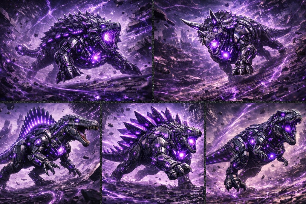 Cyber Mecha Dinosaur Artworks – 5 Series Mega Pack Vol.1 / 250 Artworks (4K)