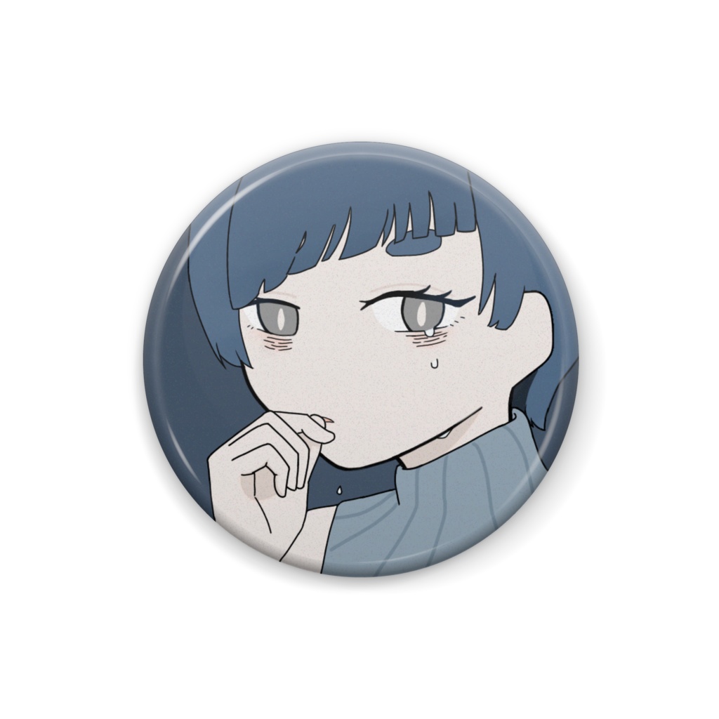泣いてる缶バッジ🐈🩶