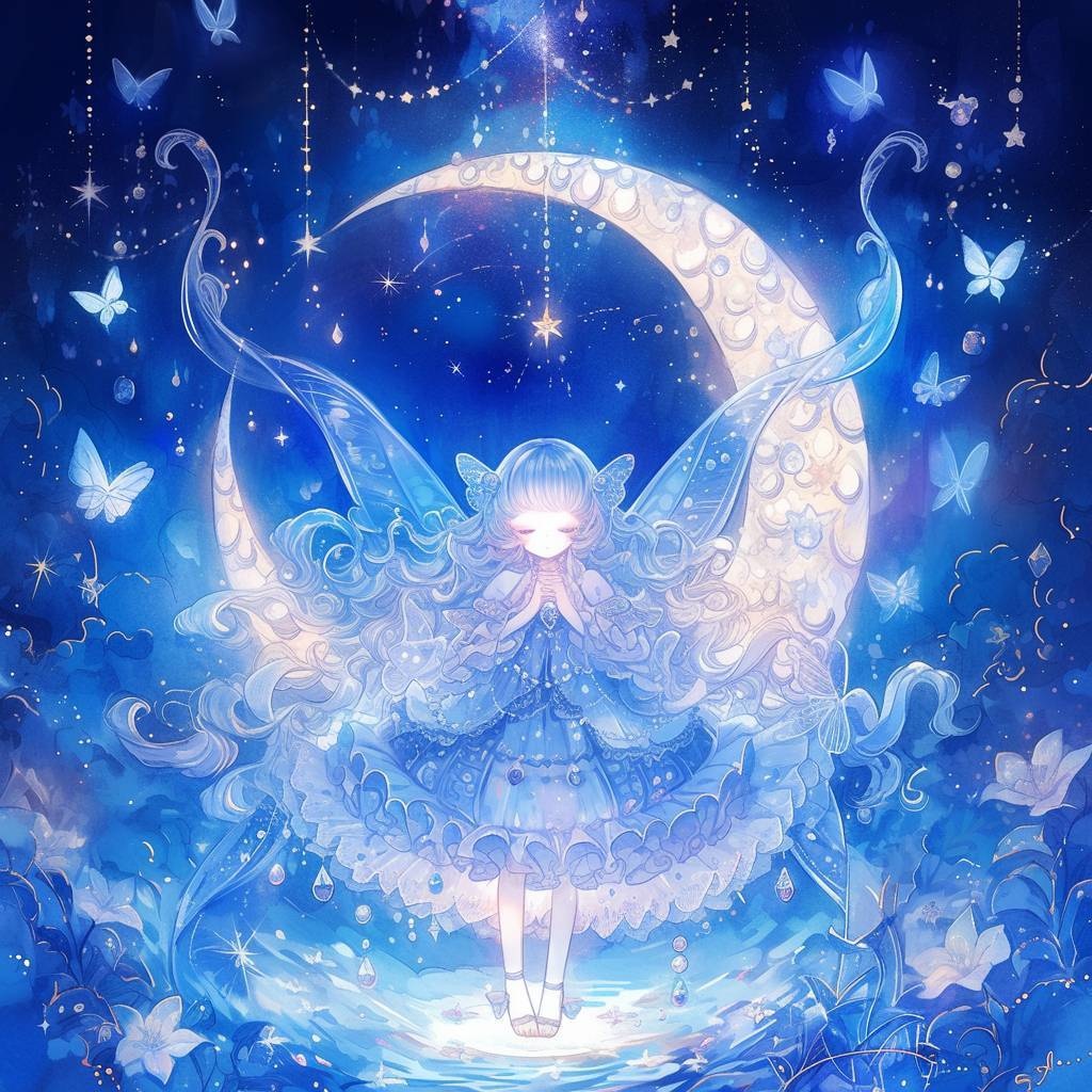 【ステッカー】月夜とフェアリー