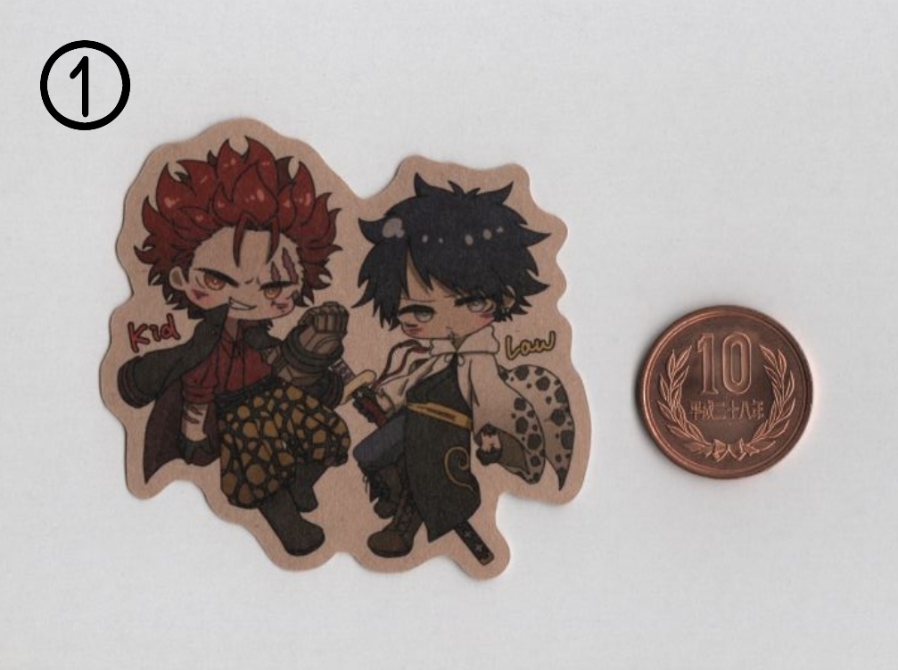 キッドくん&ローくん大正ロマン風ステッカー