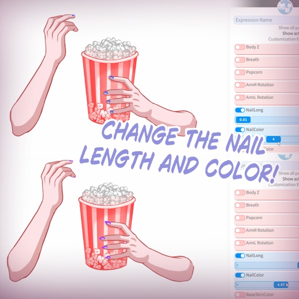 Rigged Live2D Popcorn Tube Asset