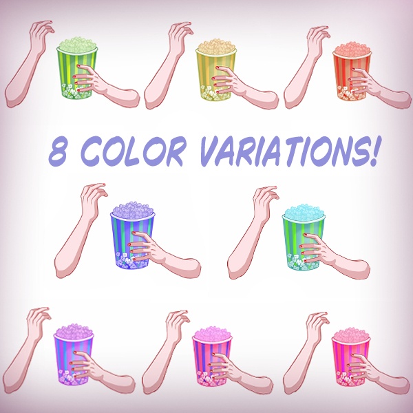 Rigged Live2D Popcorn Tube Asset