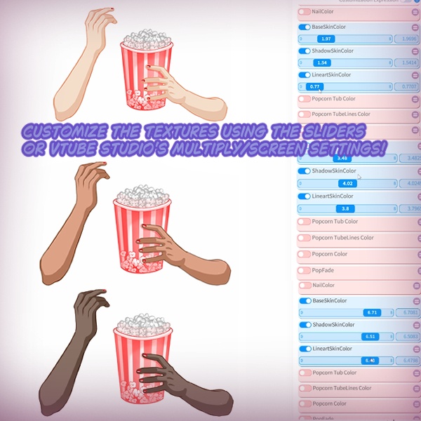 Rigged Live2D Popcorn Tube Asset