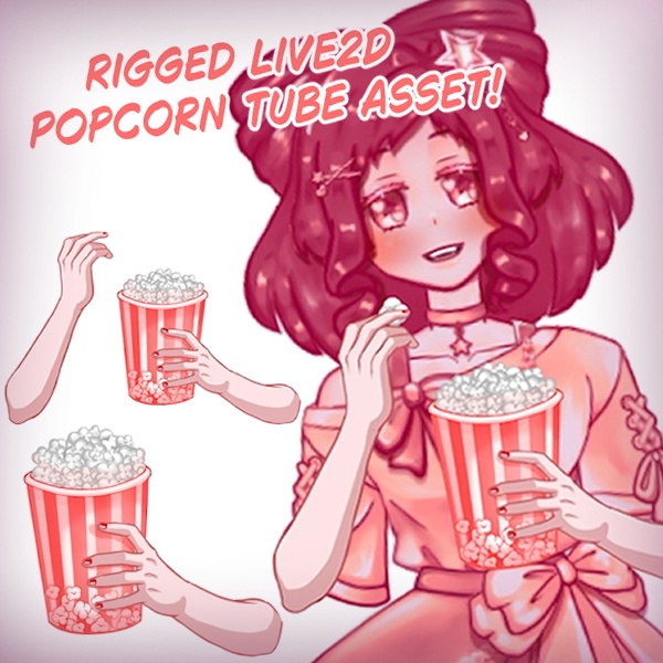 Rigged Live2D Popcorn Tube Asset