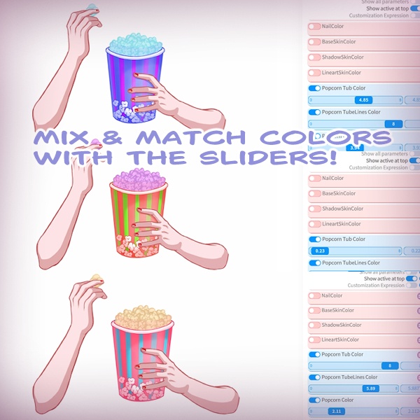 Rigged Live2D Popcorn Tube Asset