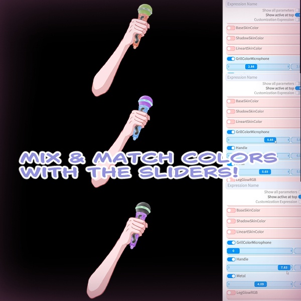 Rigged Live2D Microphone Asset (with RGB LED Lights)
