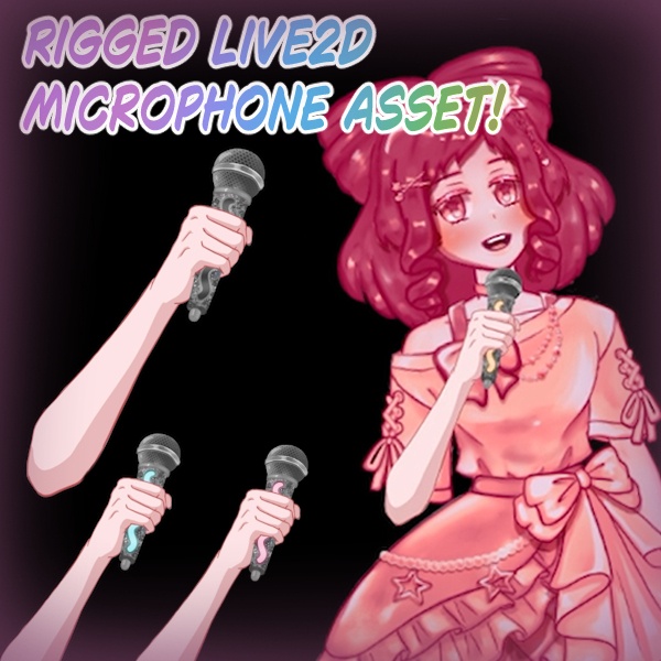 Rigged Live2D Microphone Asset (with RGB LED Lights)