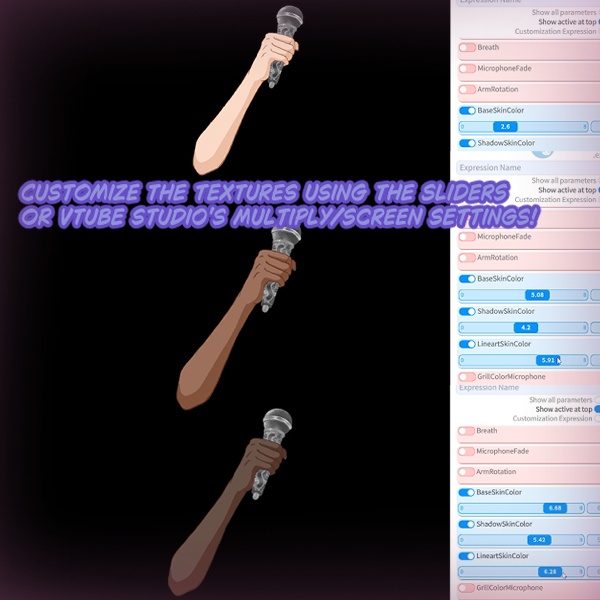 Rigged Live2D Microphone Asset (with RGB LED Lights)
