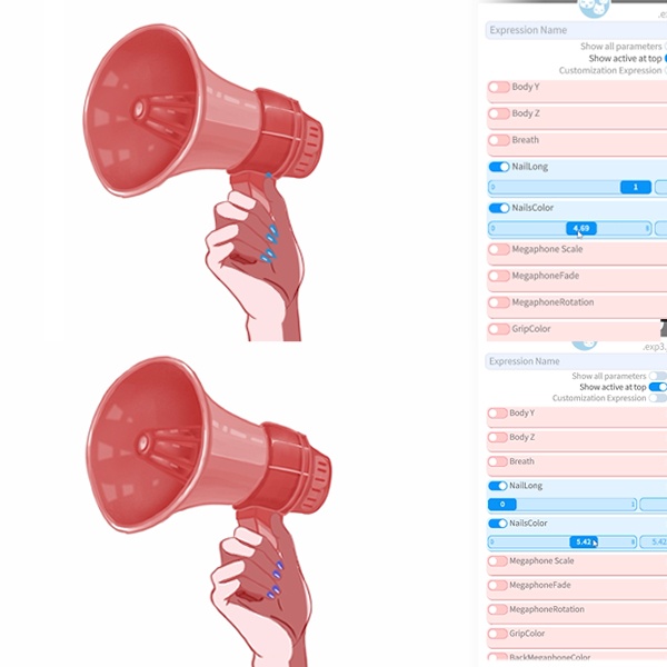 Rigged Live2D Megaphone Asset