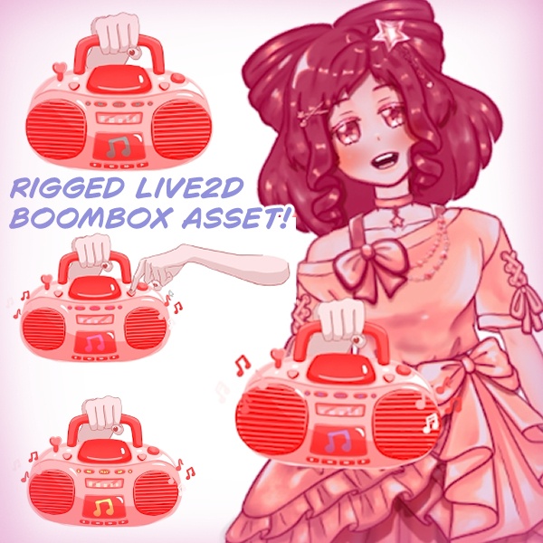 Rigged Live2D Boombox Item (With Interactive Audio!)