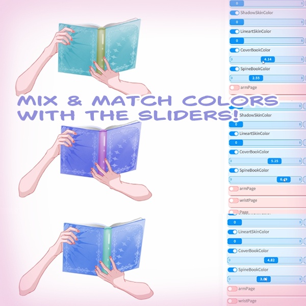 Rigged Live2D Book Asset