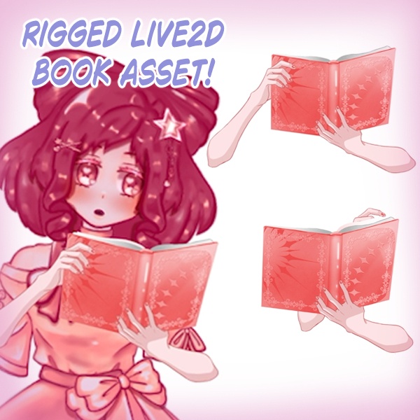 Rigged Live2D Book Asset
