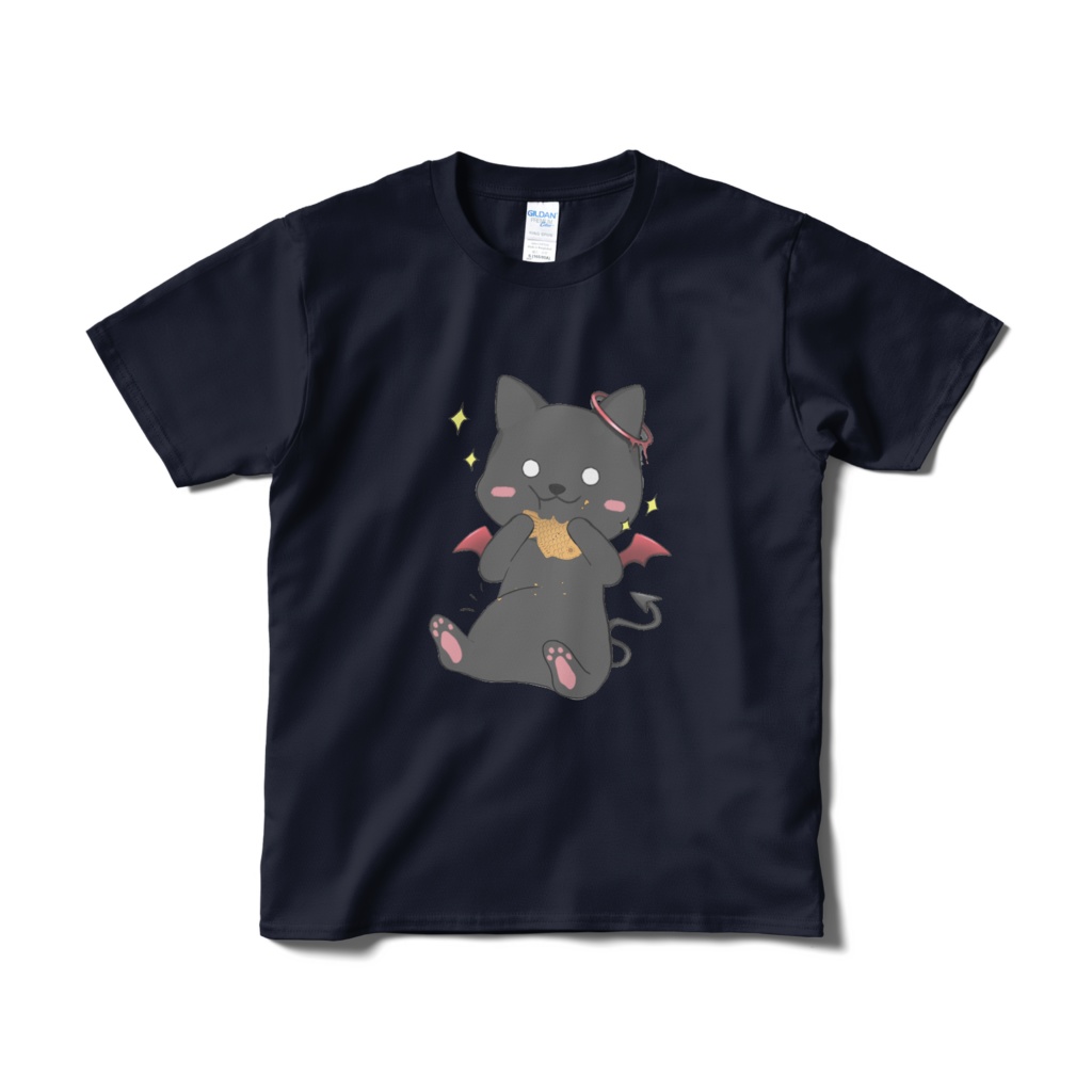 【まおたろう.たいやきもぐもぐ】Tシャツ ネイビー