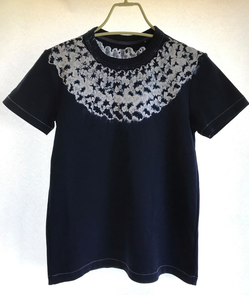 絞りTシャツ・ネイビー×ホワイト