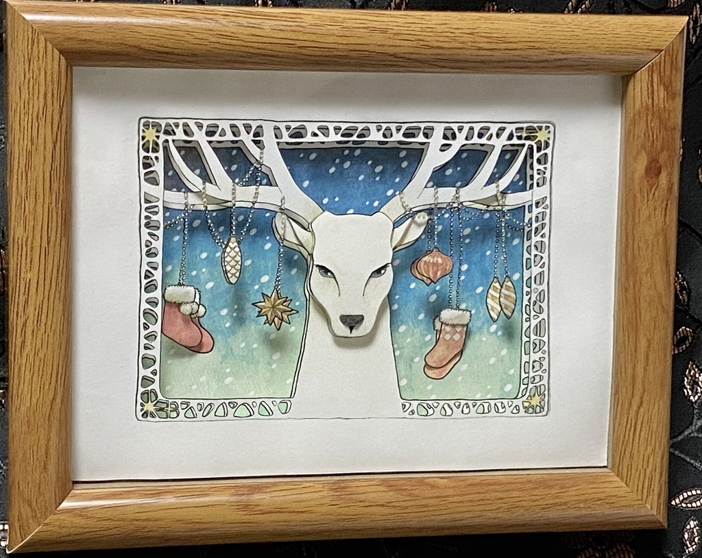 「Deer Christmas」シャドウボックス