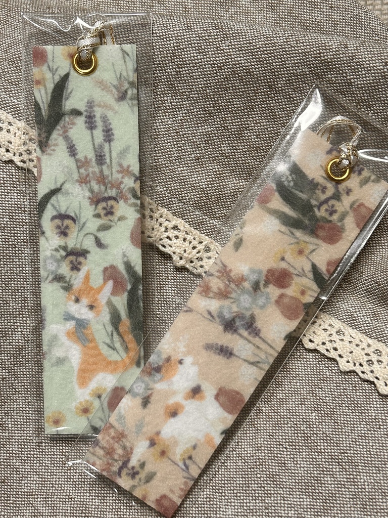 フェルトしおりセット「ねこと花々」