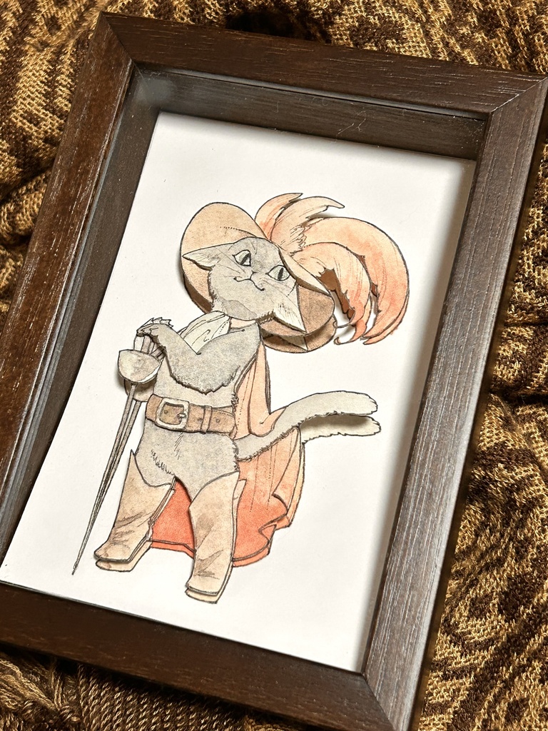 「長ぐつをはいたねこ」シャドウボックス