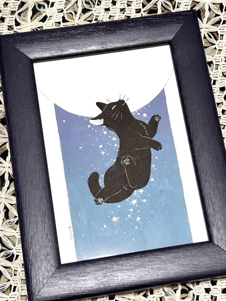 「月夜に眠る・黒猫」原画
