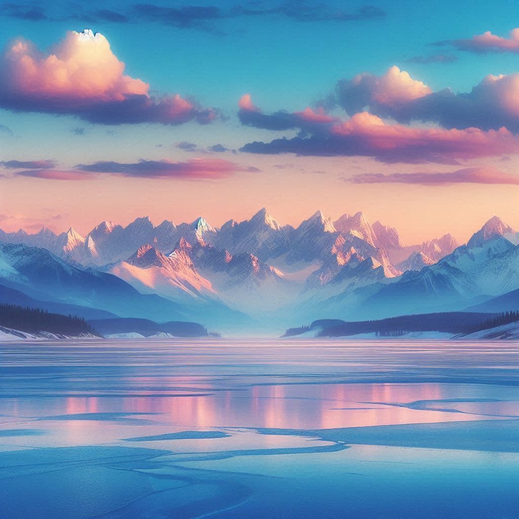 冬の雪山と透き通った空 デジタル素材パック（2枚セット・SNS・壁紙対応）A