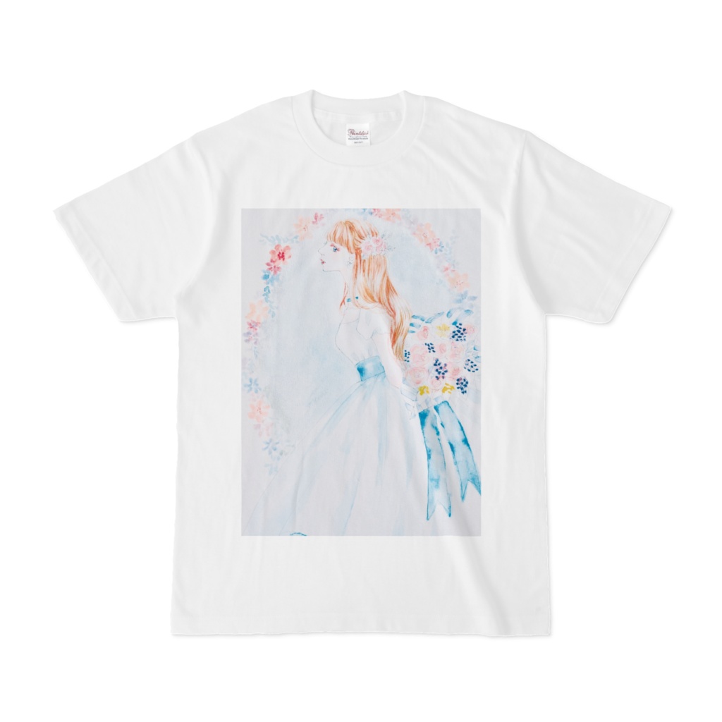 Tシャツ「水色の花束」