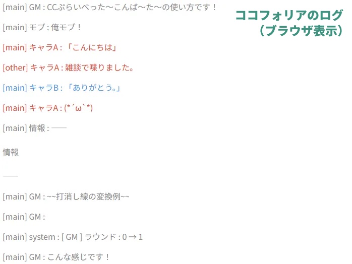 【ツール】CCぷらいべった~こんば~た~【ココフォリアログ整形】