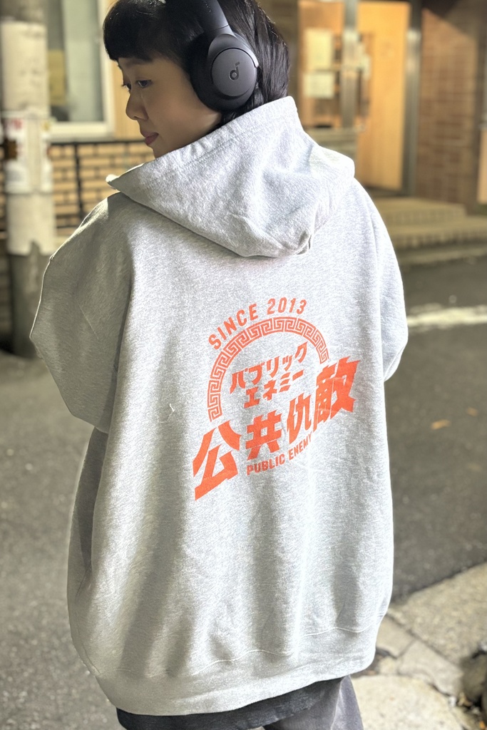 【New!!】公共仇敵ジップパーカー:ミックスグレー