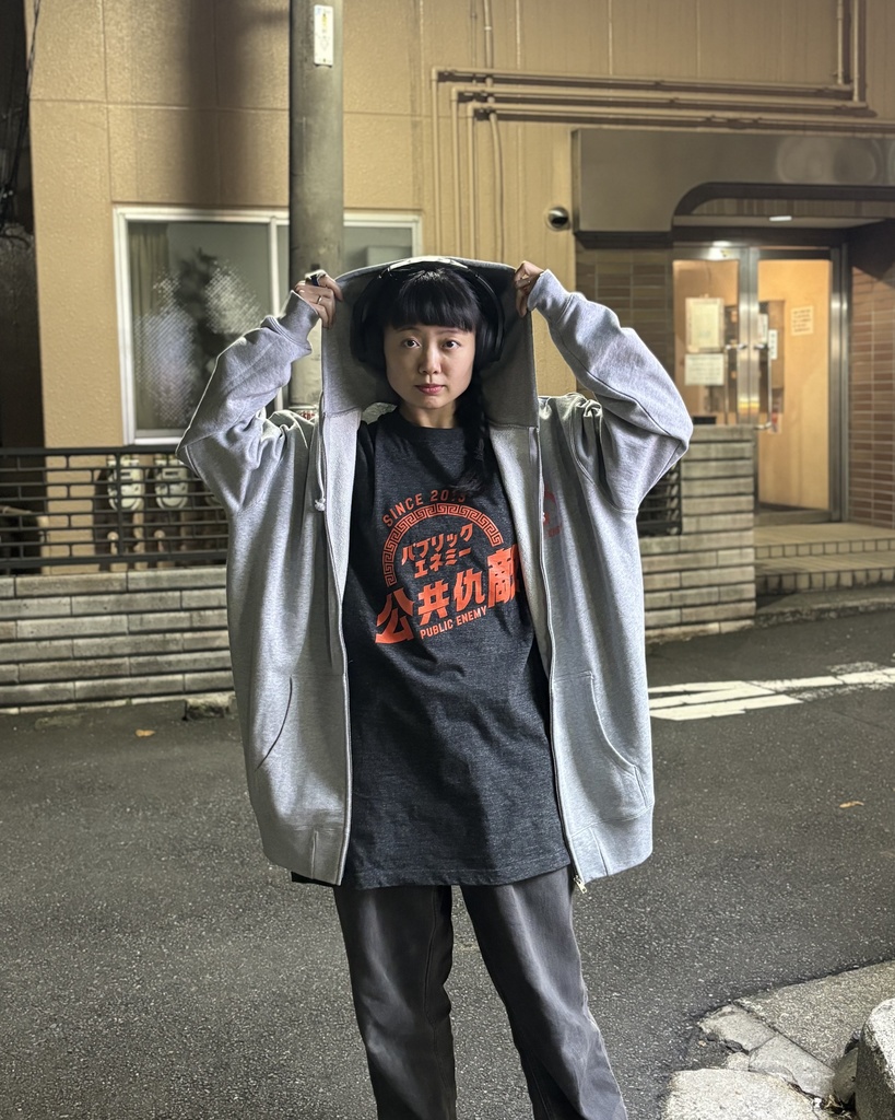 【New!!】公共仇敵ジップパーカー:ミックスグレー