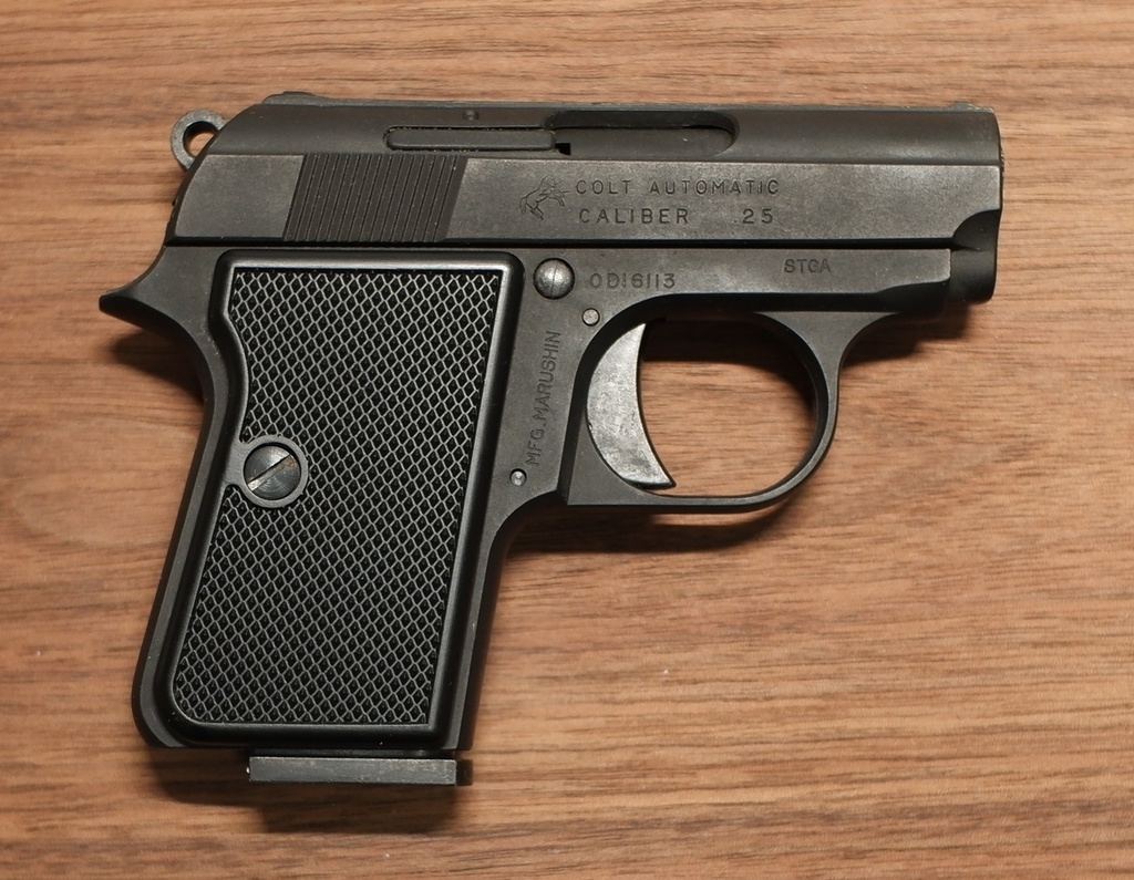 MKKコルト25オート モデルガン用 ブラックチェッカードグリップ