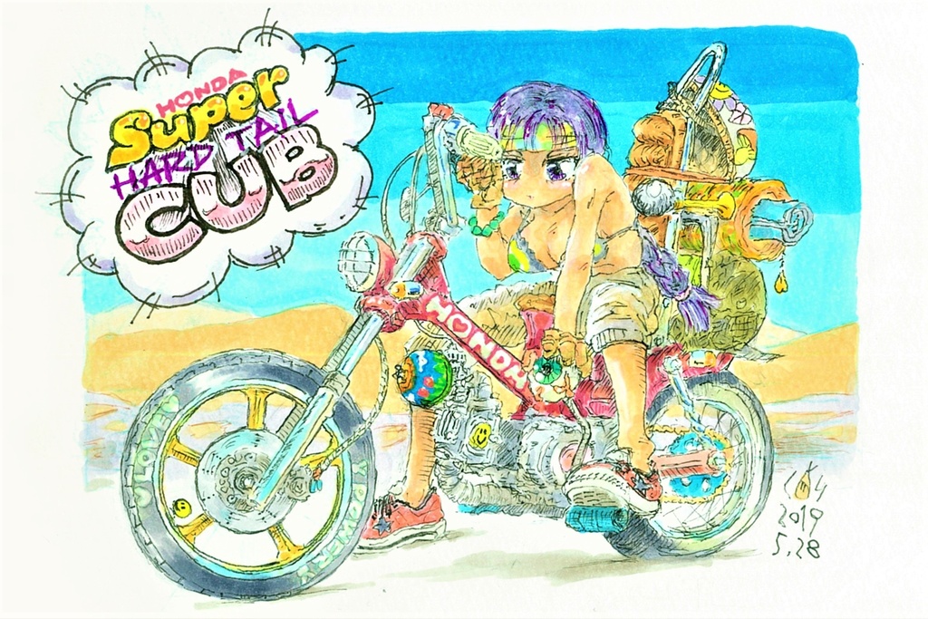 “CUB IS LIFE🌏CUB IS EVERDAY” チョップCUBガール👕Tシャツ