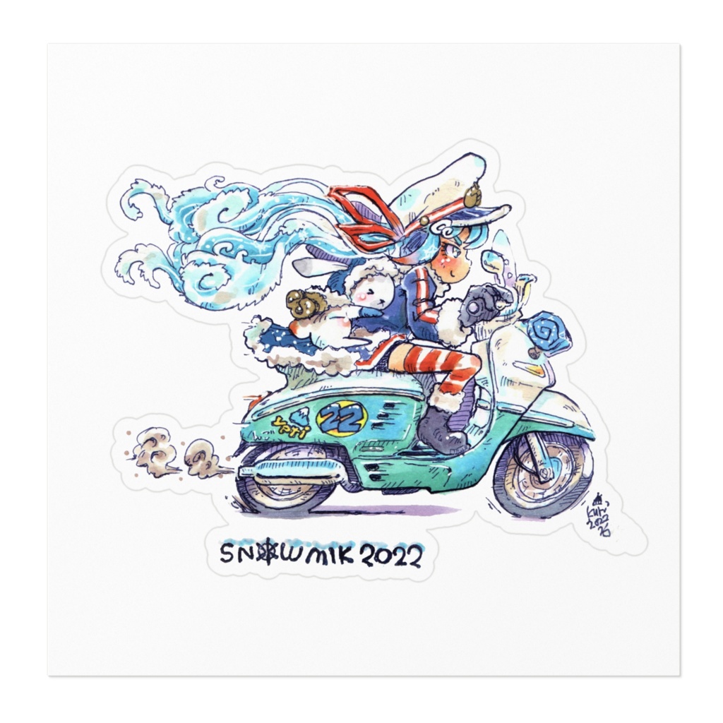 ❄SNOWMIKU2022❄ステッカー(白/透明)