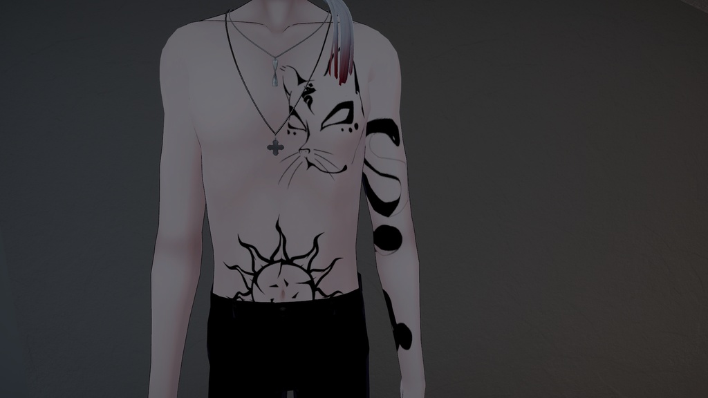 【VRC】蛇、狐面、太陽、月、翼デカール